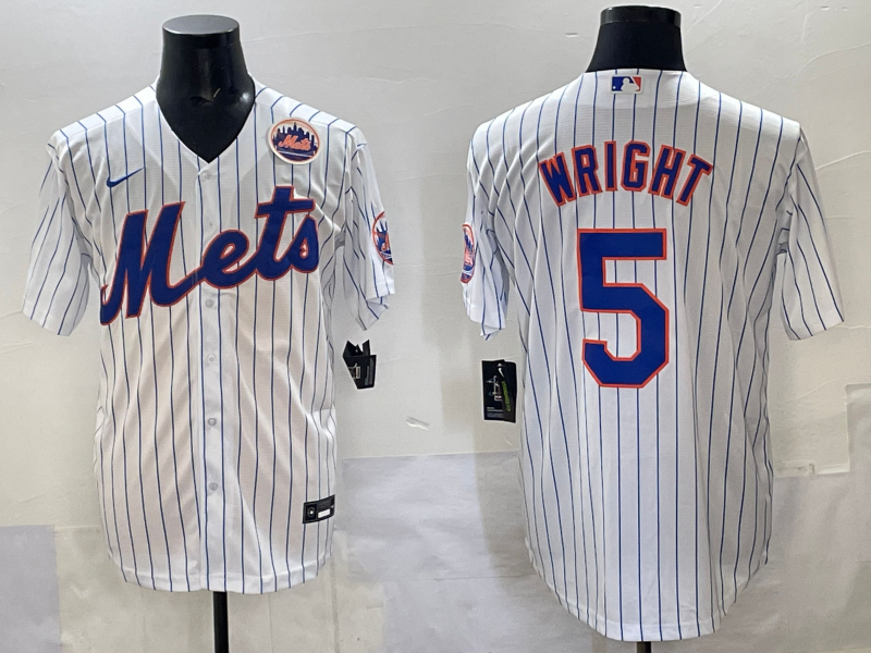 Men 2025 New York Mets #5 Wright white MLB Nike jersey style 11